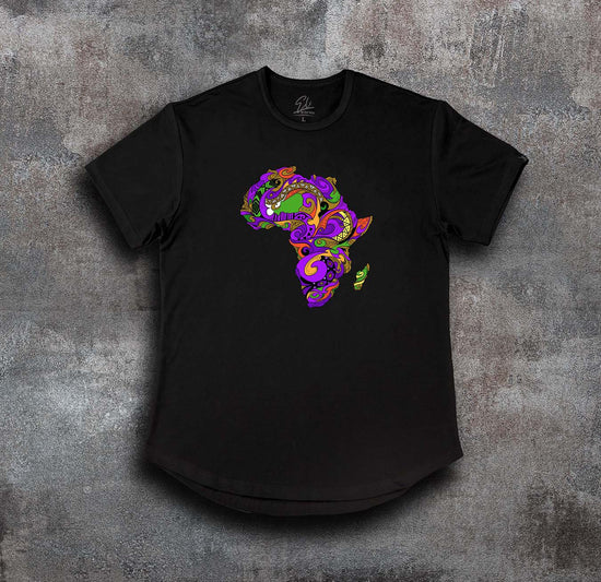 African Map T-shirt: part of "The Land" collection_Purple